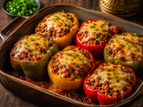 Stuffed Bell Peppers with Mutton Mince
