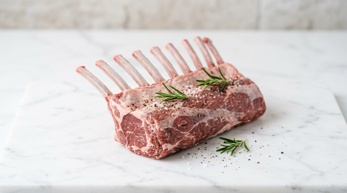 NZ Lamb Rack Cap Off