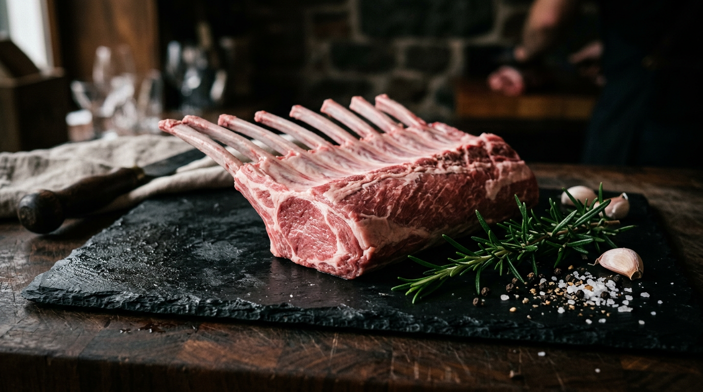 NZ Lamb Rack Cap Off